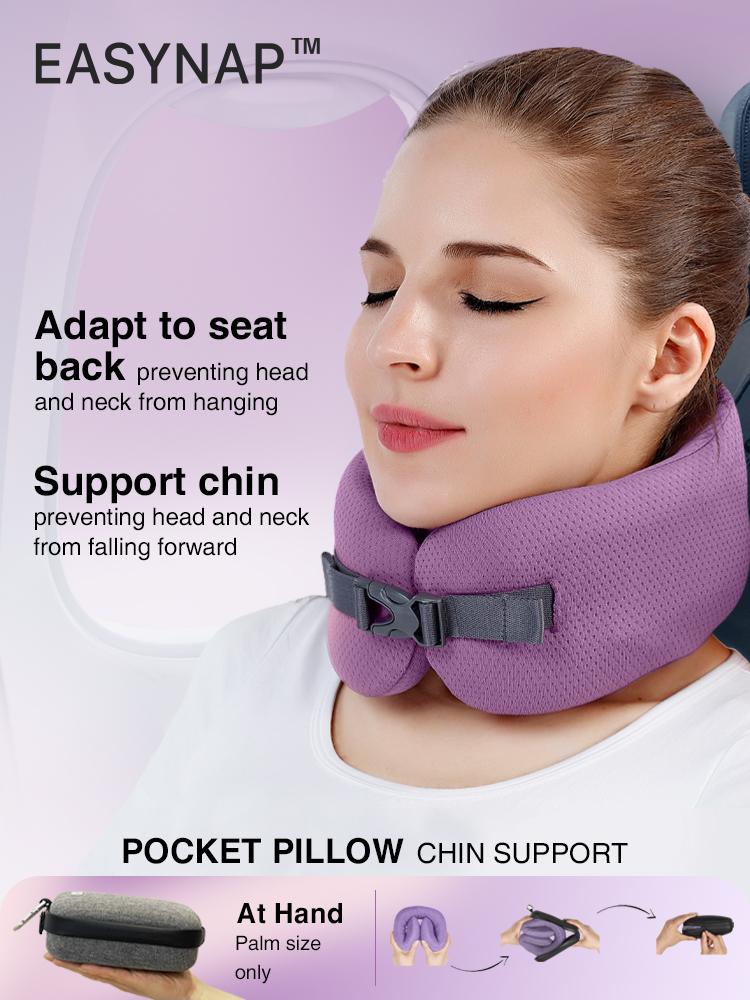 Easy Nap Pocket Pillow, Neck & Chin Support Vital, Pewter Grey, Big