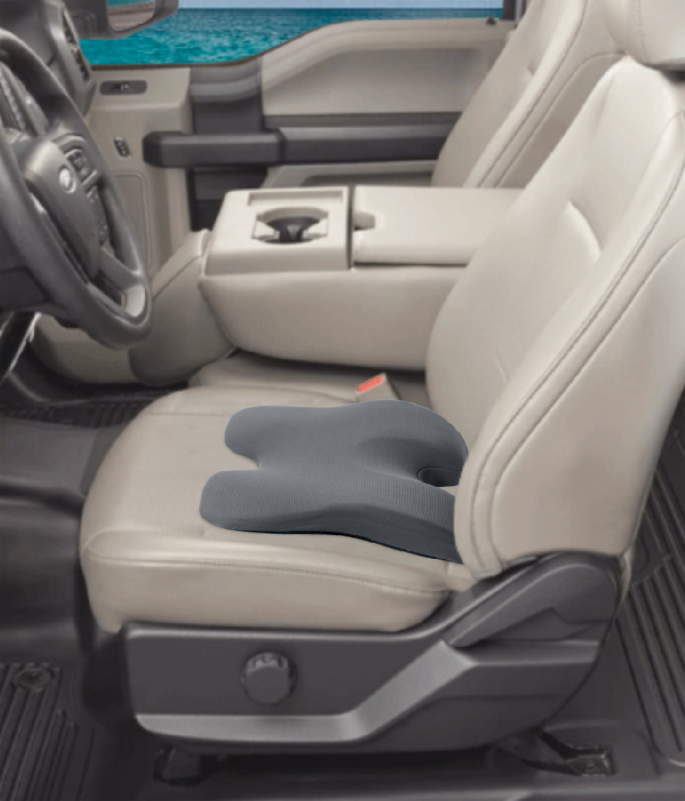 Smartrip Cushion At Driving, Posture Improving Chair Cushion, Pewter Grey